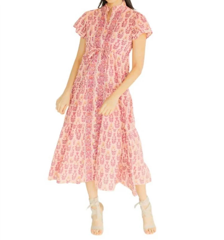 Magnolia Flutter Midi Dress In Wild Orchid Father'S Day Deals