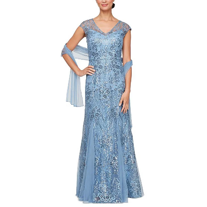 Womens Sequined Cap Sleeve Maxi Dress Special Offer