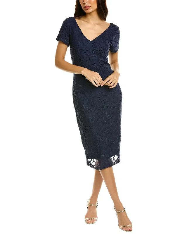 JS Collections Erin V-Neck Midi Dress Early Access To Art Deco Styles Sale