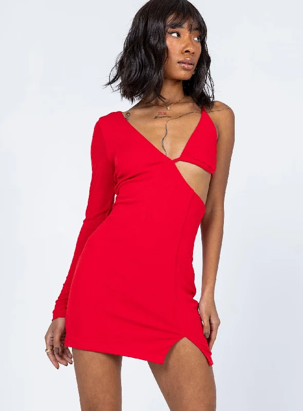 Xavier Mini Dress Red Early Access To Art Deco Styles Sale