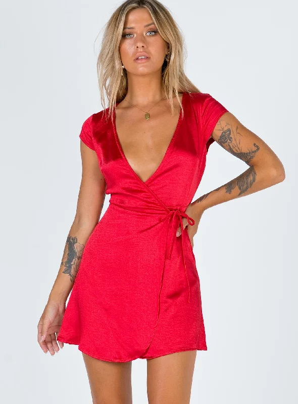 Emily Mini Dress Red Grab Romantic Date - Night Styles Now