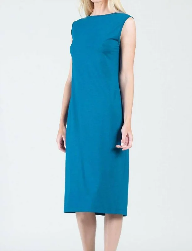 Reversible Cut Out Midi Dress In Teal Mid - Week Surprise