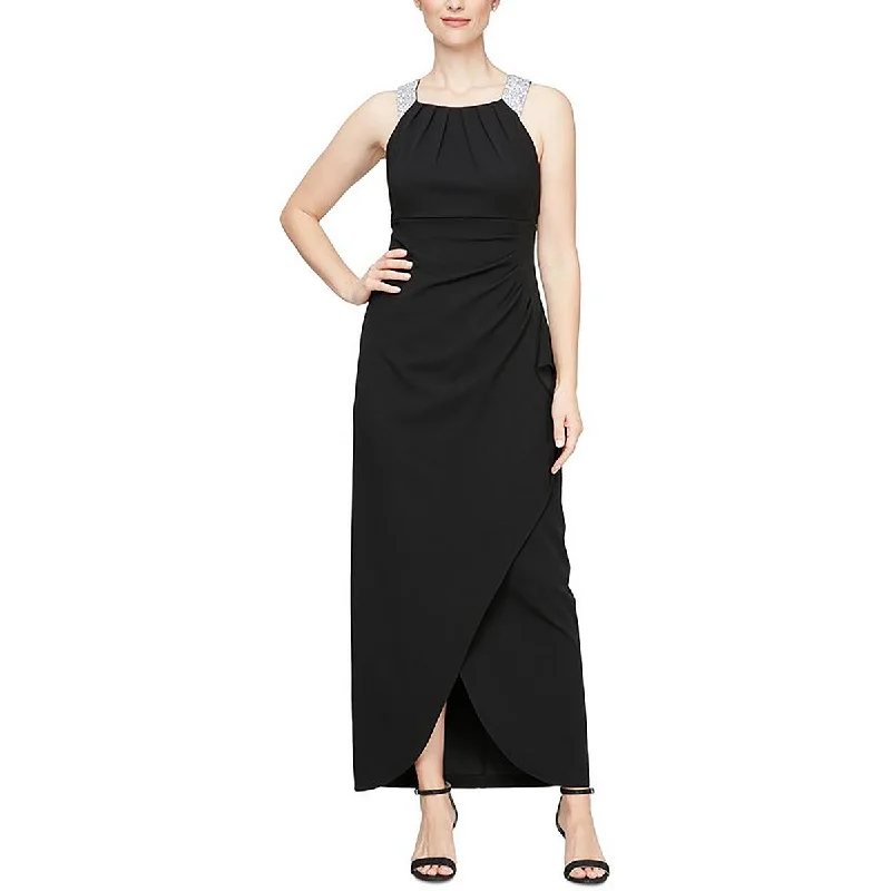 Womens Full Length Embellished Maxi Dress Chic Style