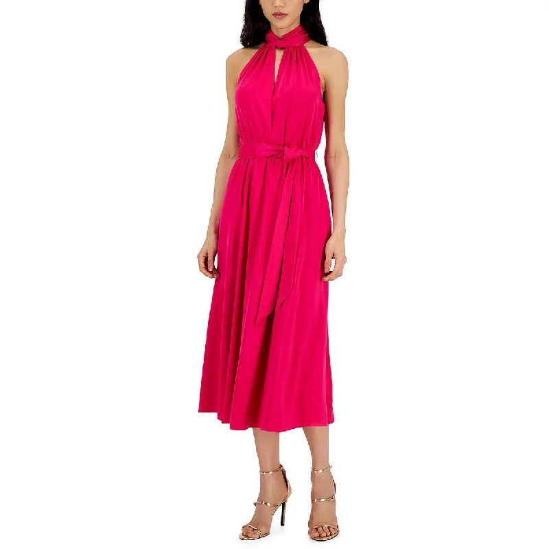 Womens Cut-Out Ruched Midi Dress Update With Cottagecore Styles