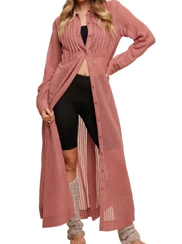 New Season Fashion Preview Button Down Maxi Dress In Rose First Order Discount