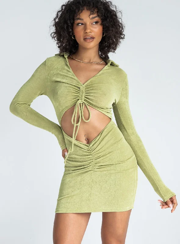 Kylie Mini Dress Green Sophisticated Cut