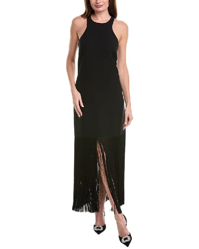 Michael Kors Collection Double-Faced Fringed Wool Maxi Dress Special Offer