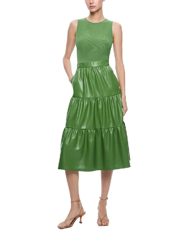 alice + olivia Chara Tiered Midi Dress Alluring Design