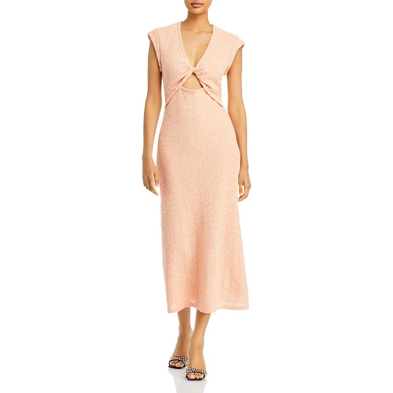 Barbara Womens Knit Long Midi Dress Score Big On Glamorous Red - Carpet Styles