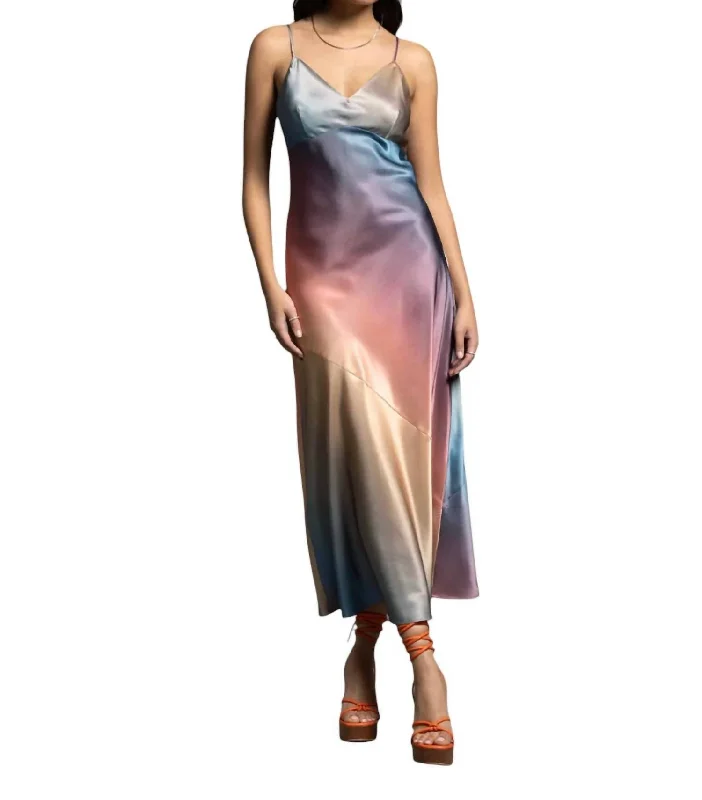 Viviana Midi Dress In Haze Sunset Y2K Nostalgic Fashion Look