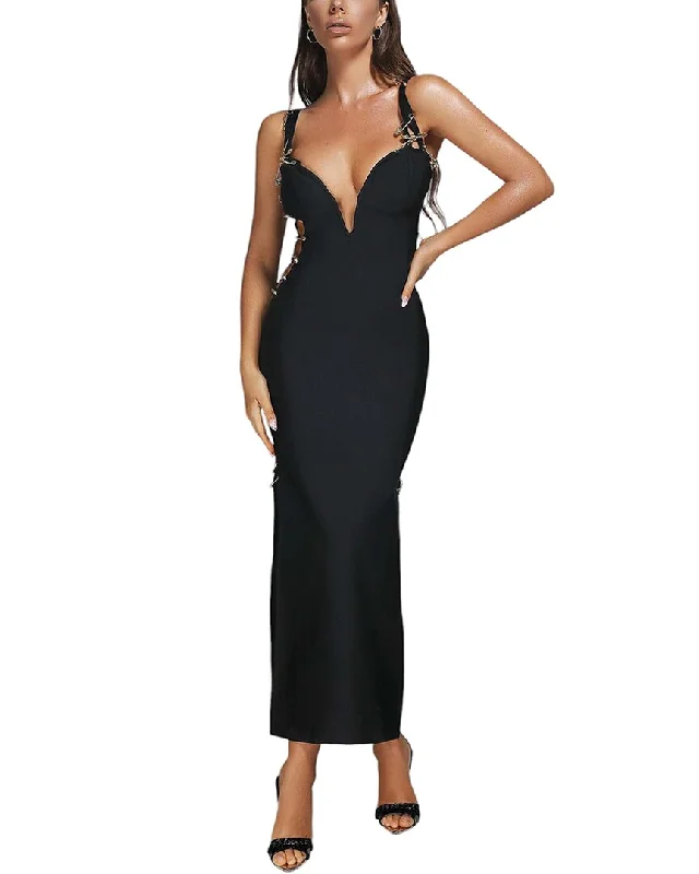 Amanda Royal Maxi Dress Disco - Inspired Retro Dance Look