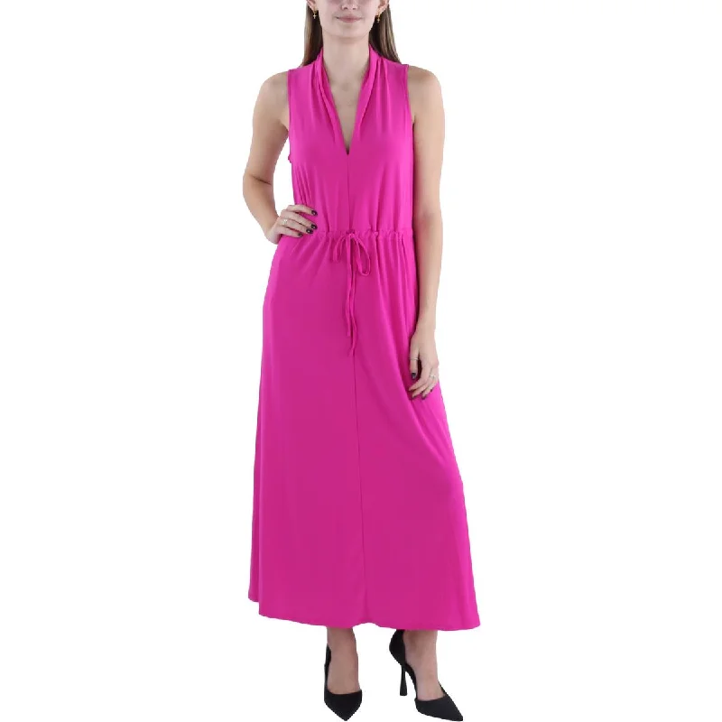 Womens Cowl Neck Cap Sleeve Midi Dress Fashion-Forward Style