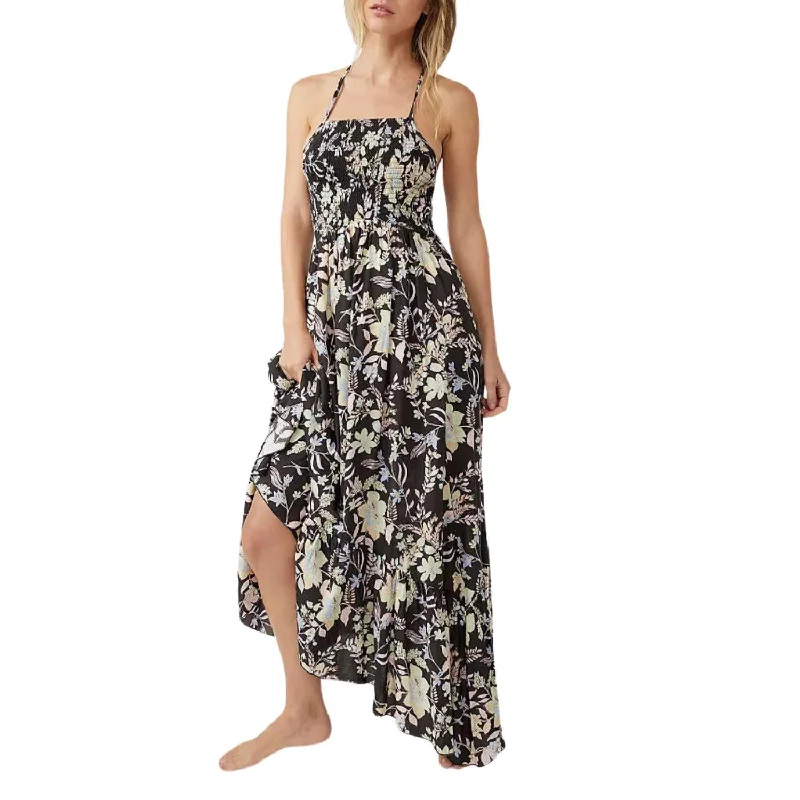 Heat Wave Printed Maxi Dress In Midnight Combo Clearance Event