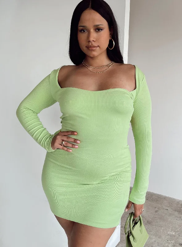 Nolan Mini Dress Green Curve Special Occasion Wear