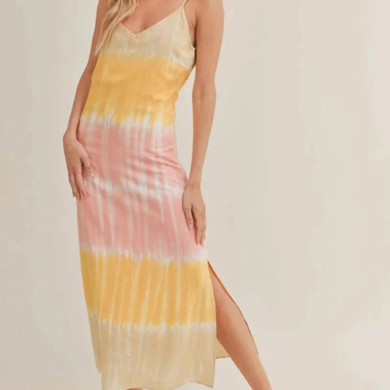 Free Spirit Tie Dye Maxi Dress In Pink Multi Budget-Friendly Fashion