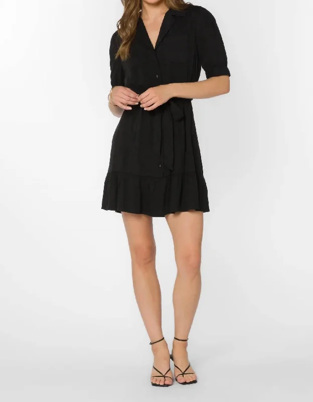 Belva Mini Dress In Black Flash Deals