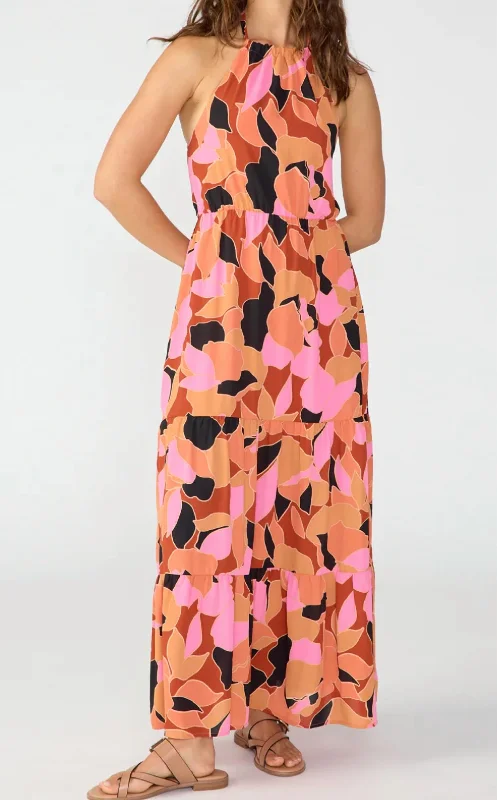 Backless Maxi Dress In Multi Effortless Sophistication