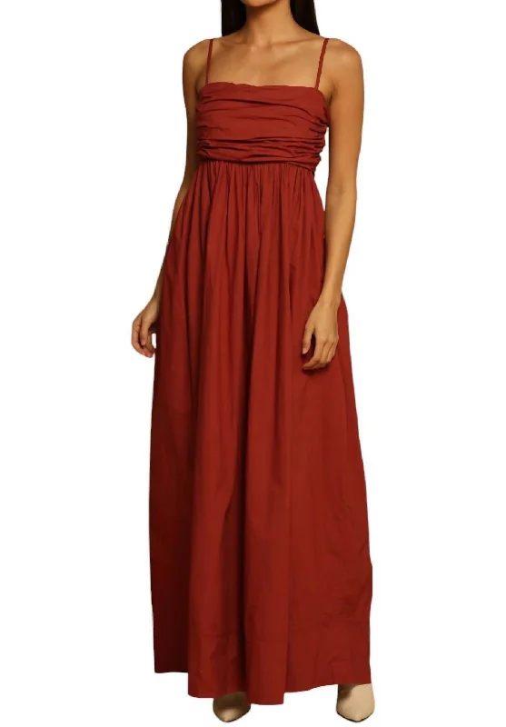 Courtney Maxi Dress In Brandy Vintage Retro Party Wear