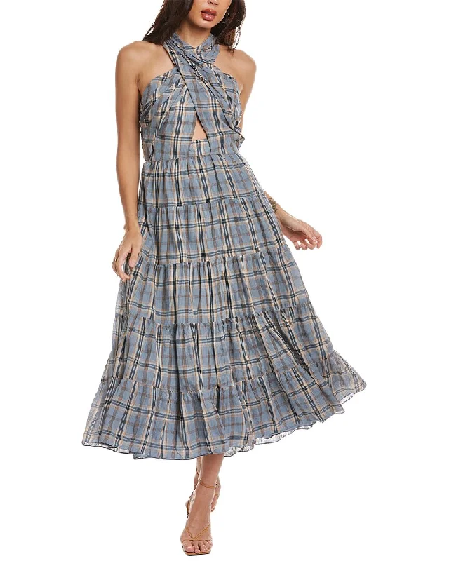 Ulla Johnson Tiered Midi Dress Feminine Soft - Hued Look