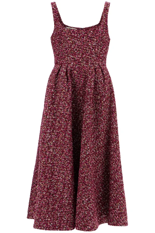 Alessandra Rich Women's Midi Dress In Tweed With Sequ Disco - Inspired Retro Dance Look