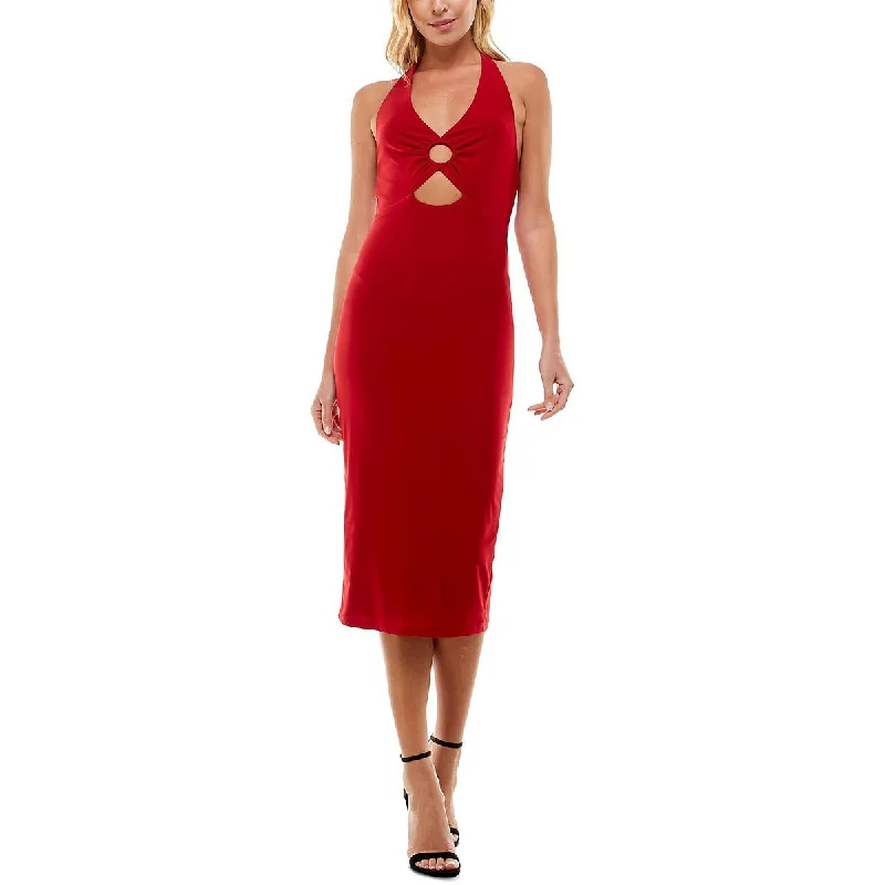 Juniors Womens Knit Halter Midi Dress Discounts On Casual Weekend Styles