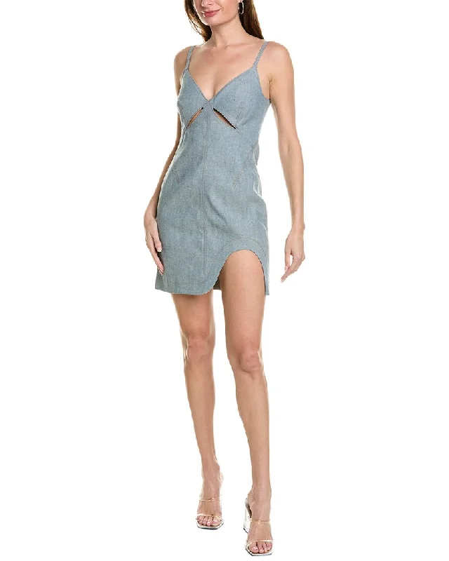 Et Ochs Kelly Denim Cutout Mini Dress Final Clearance