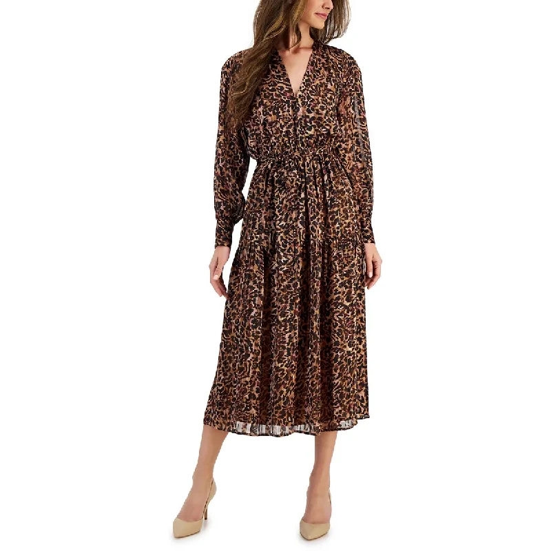 Womens Chiffon Printed Midi Dress Grab Romantic Date - Night Styles Now