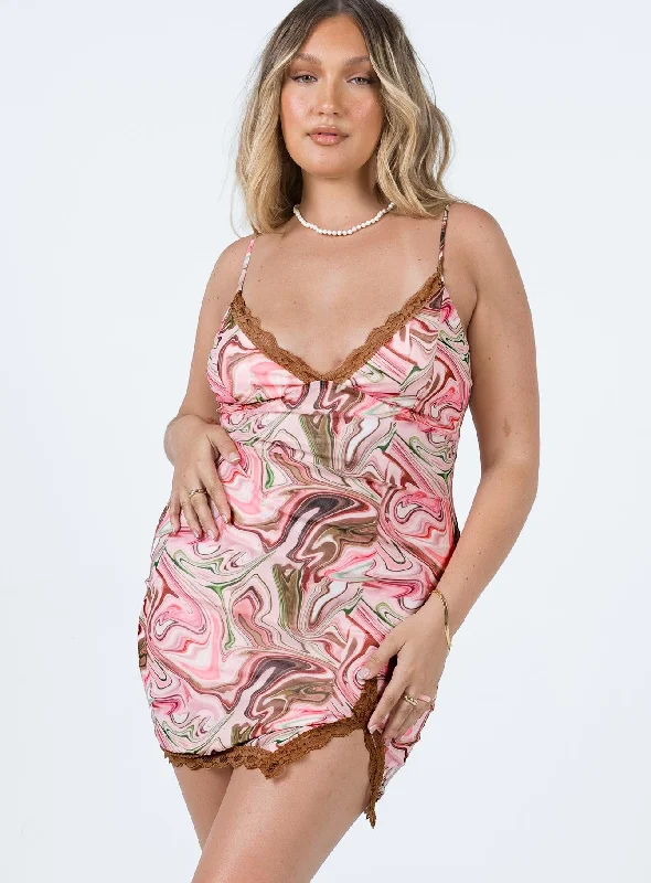 Bonita Mini Dress Pink Multi Limited Time Deal