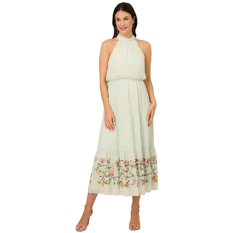 Womens Chiffon Embellished Maxi Dress Holiday Sale