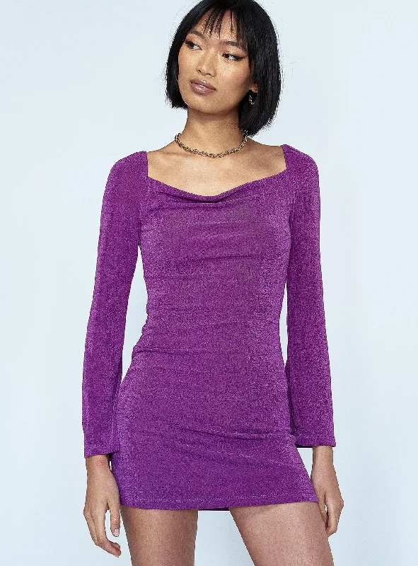 Starlight Mini Dress Purple Wardrobe Essentials