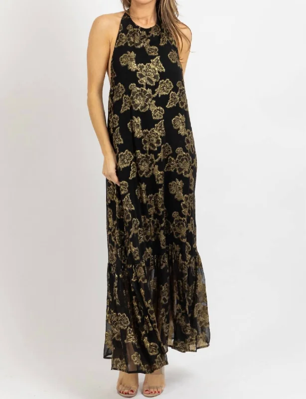 Andie Maxi Dress In Black/gold Weekend Special