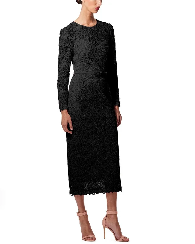 Carolina Herrera Crewneck Midi Dress Big Savings On Rustic Countryside Styles