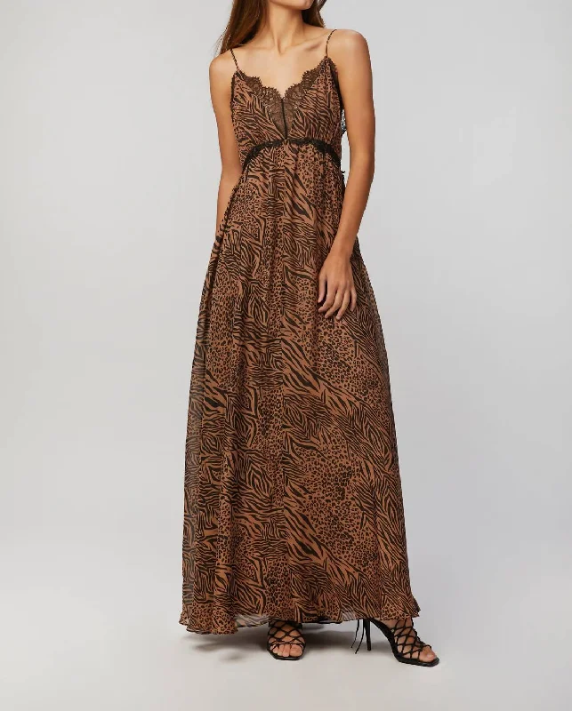 Marley Maxi Dress In Jungle Sophisticated Cut