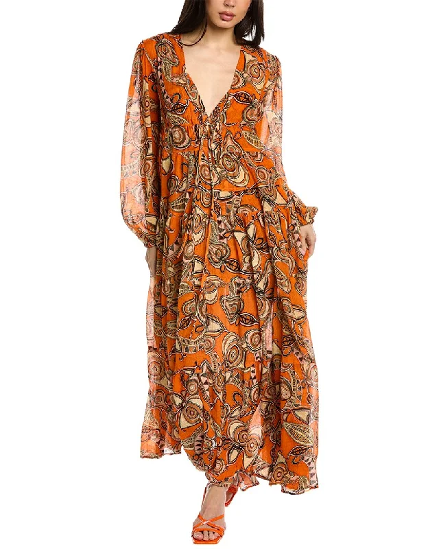 A.L.C. Mariana Silk & Linen-Blend Maxi Dress Now On Sale For Chic Urban Styles