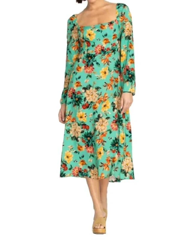 Bonita Midi Dress In Multi Feminine Soft - Hued Styles