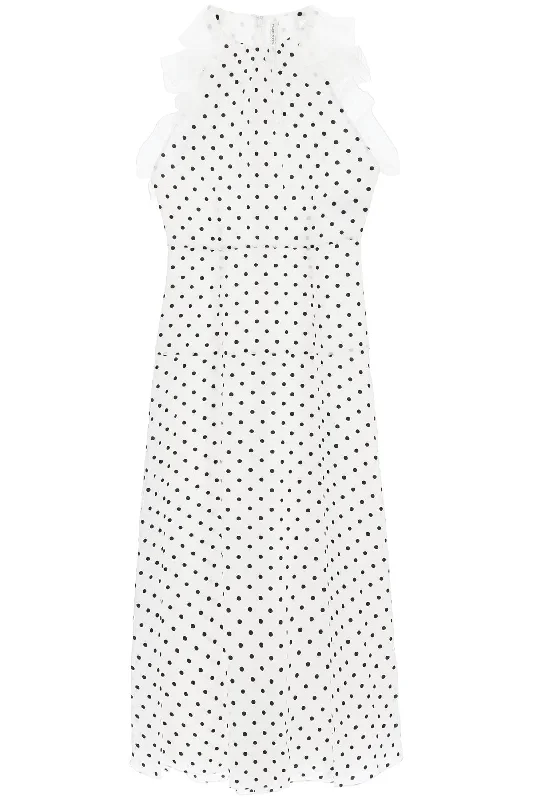 Alessandra Rich Women's Sleeveless Maxi Dress In Polka Huge Savings On Parisian Styles