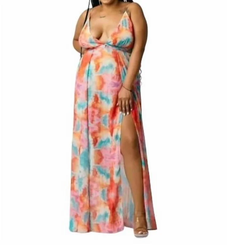 Sleeveless Maxi Dress In Pink Multi Save On Inspired Styles