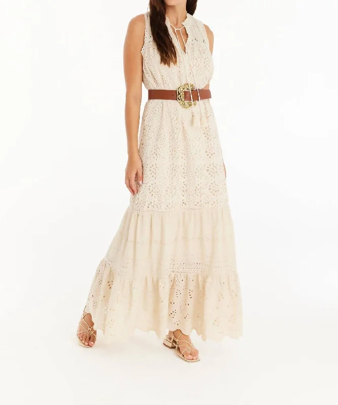 Estelle Maxi Dress In Ivory Graceful Movement