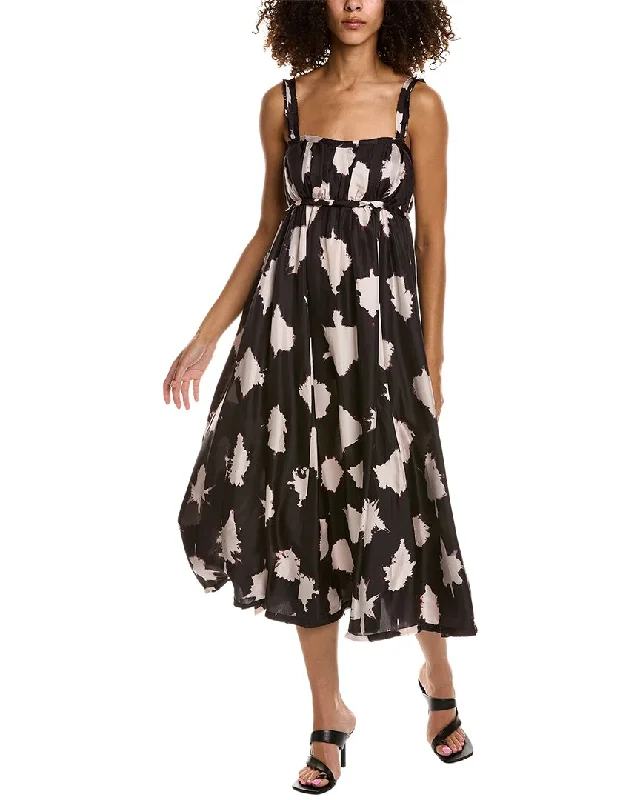 Ulla Johnson Penelope Silk Midi Dress Graceful Movement