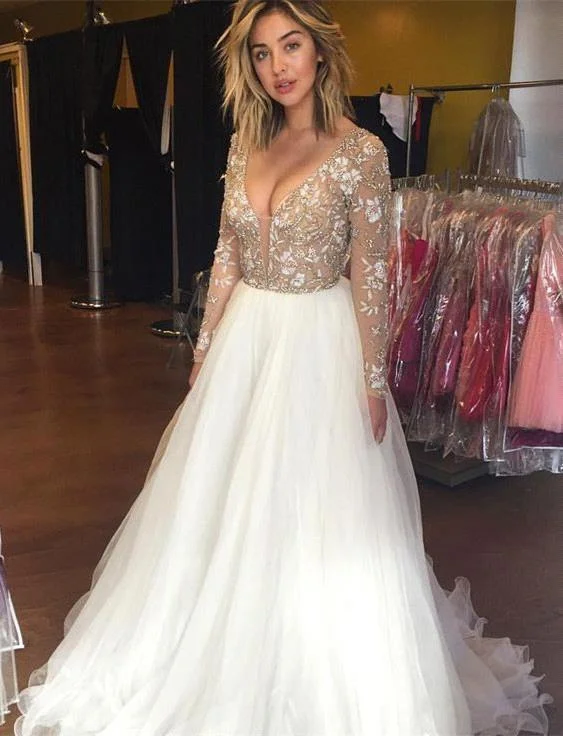 Latest Long Sleeve Beading Prom Dresses Sexy Lace Applique 2020 Evening Gowns   cg15061 Budget-Friendly Fashion