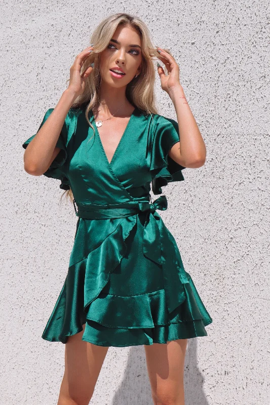 Satin Butterfly Dress - Emerald Green Best-Sellers