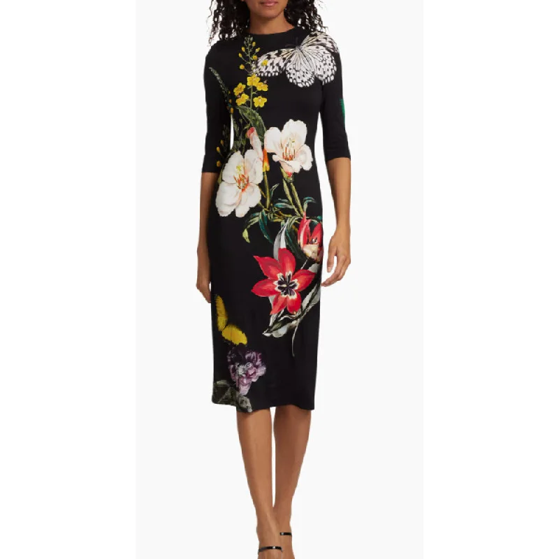 alice + olivia Delora Crewneck Midi-Dress, Essential Floral First Order Discount