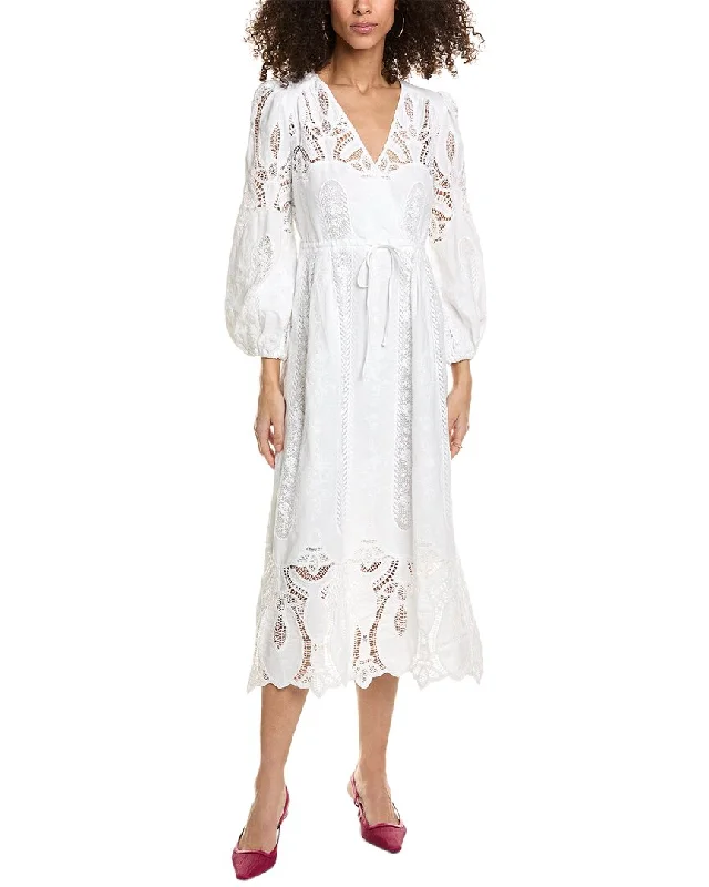 ba&sh Linen-Blend Midi Dress Fashion Deal