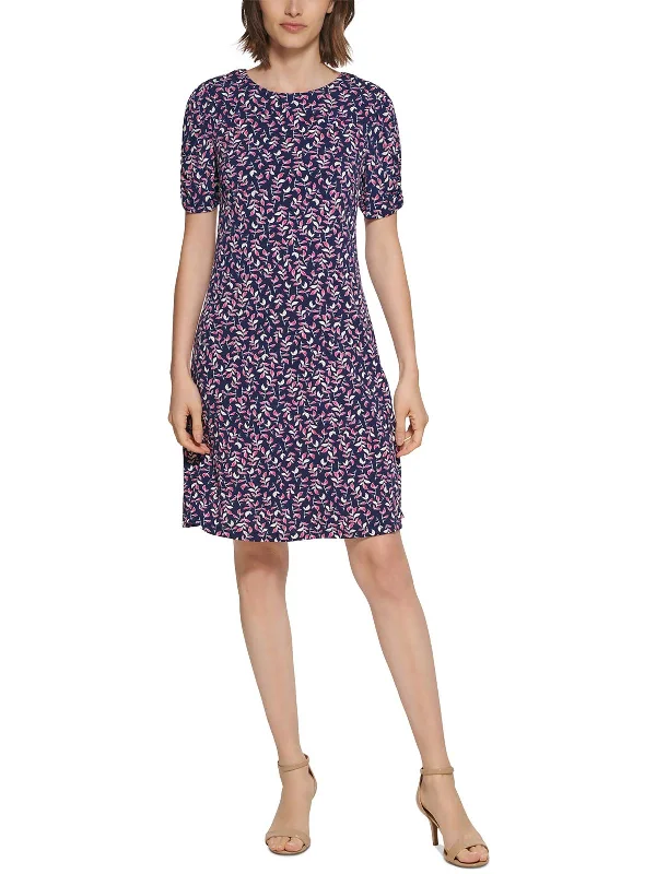 Womens Floral Print Polyester Shift Dress Wardrobe Refresh