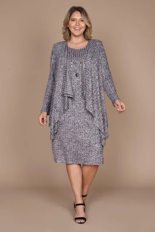 R&M Richards 9146 Short Dress With Cascade Jacket Formal Feminine Flow