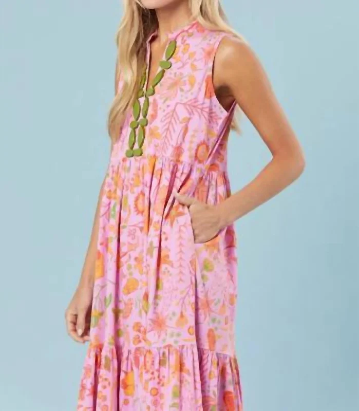 Tessa Dress In Pink Floral Feminine Soft - Hued Styles