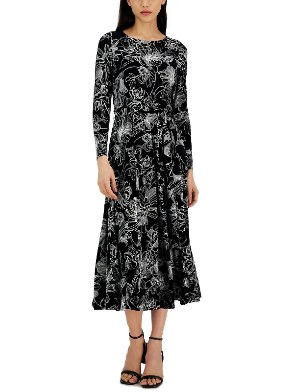 Womens Floral Print Polyester Maxi Dress Tropical Island - Inspired Attire