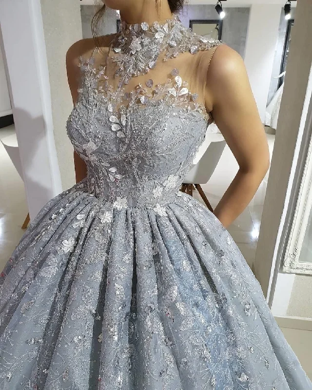 Glamorous A-line Princess Dress Ball Gown Sweet 16 Dress Y4001 Romantic Date - Night Ensemble