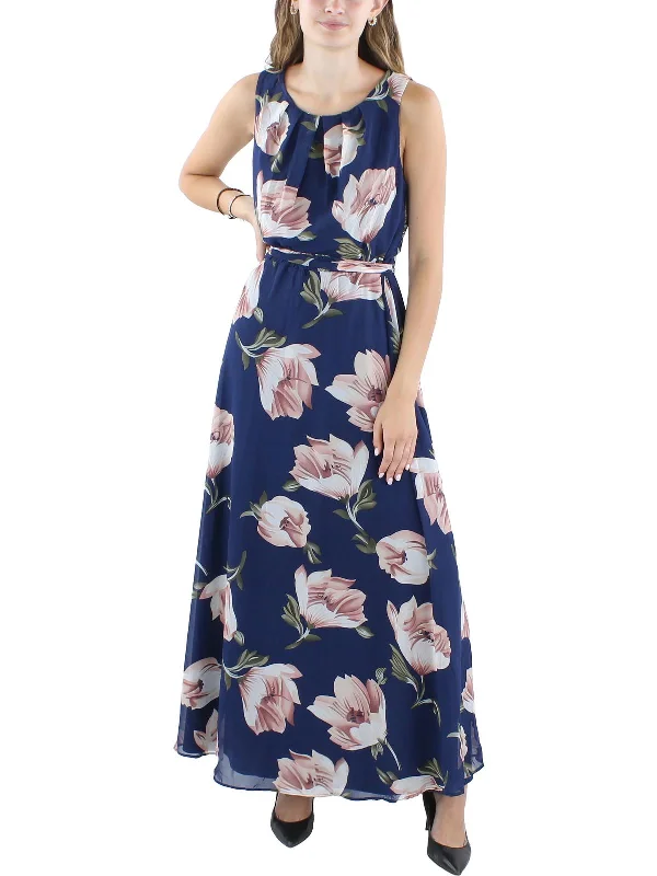 Womens Floral Print Long Maxi Dress Mid - Season Sale