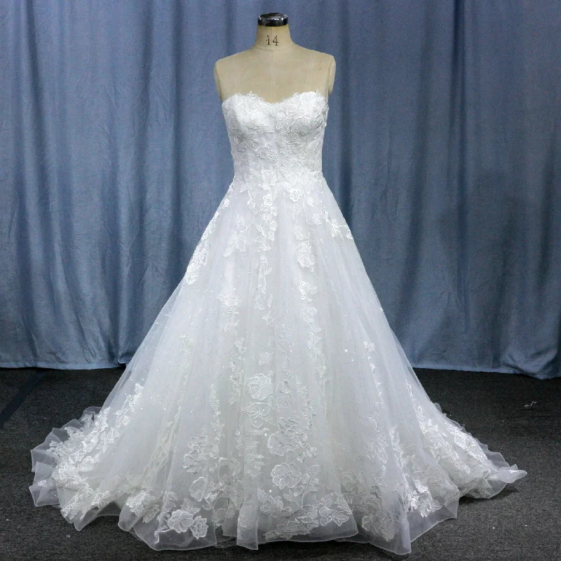 Vintage A-Line Strapless Sweetheart Neck Wedding Dress Holiday Sale